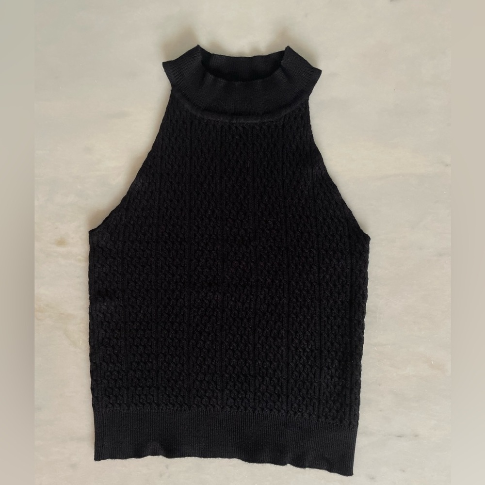 Revolve Superdown Black Knit Crop Top XS - Picture 2 of 8